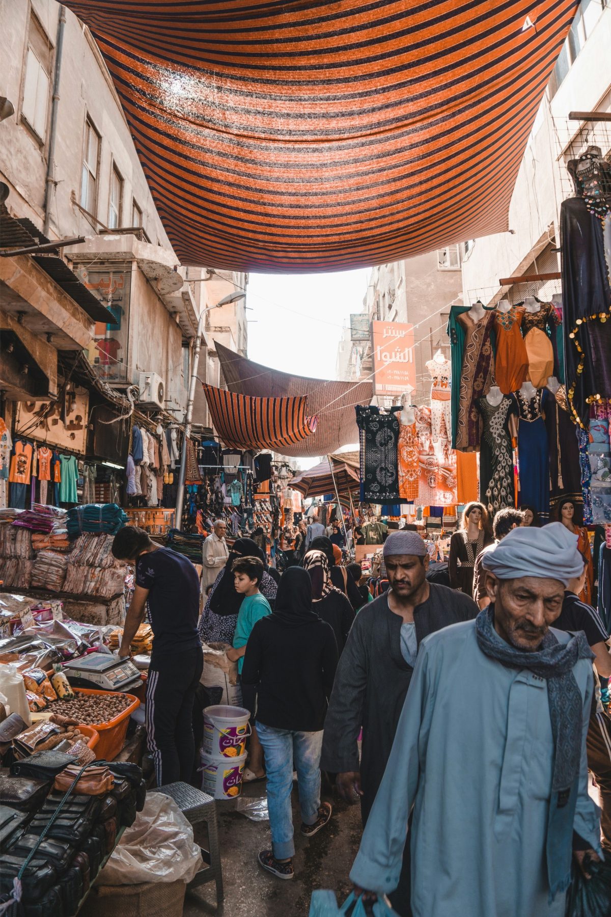 Een markt in Caïro, Egypte.