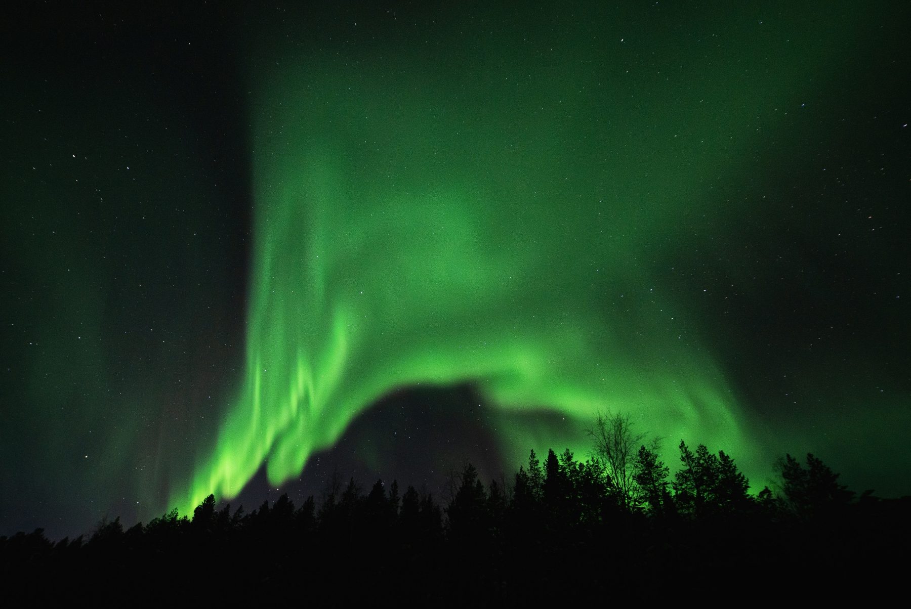 Het poollicht in Zweden.