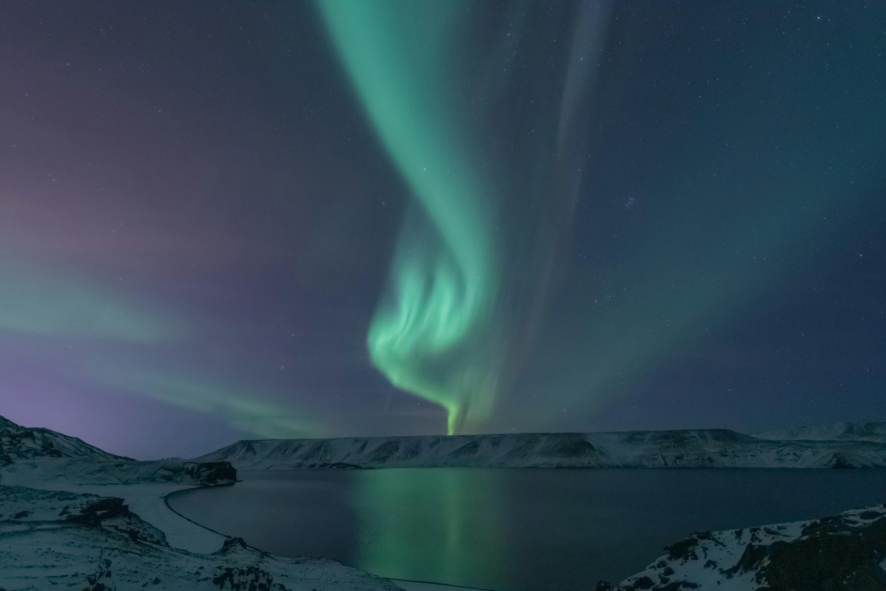 Het poollicht in IJsland.