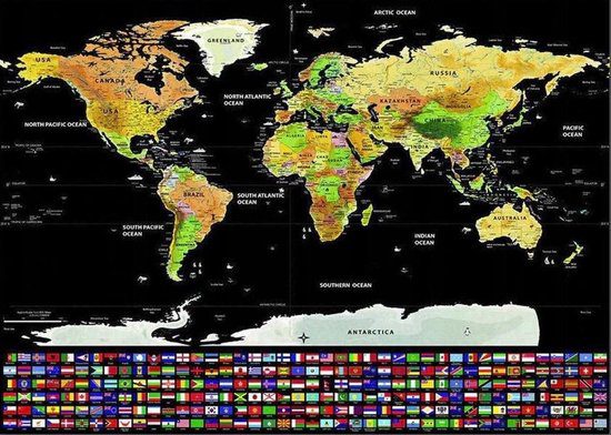 De luxe wereldbol krasposter van iso trade.