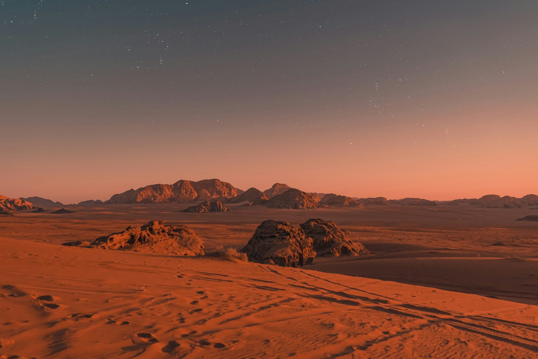 Wadi Rum in Jordanië.