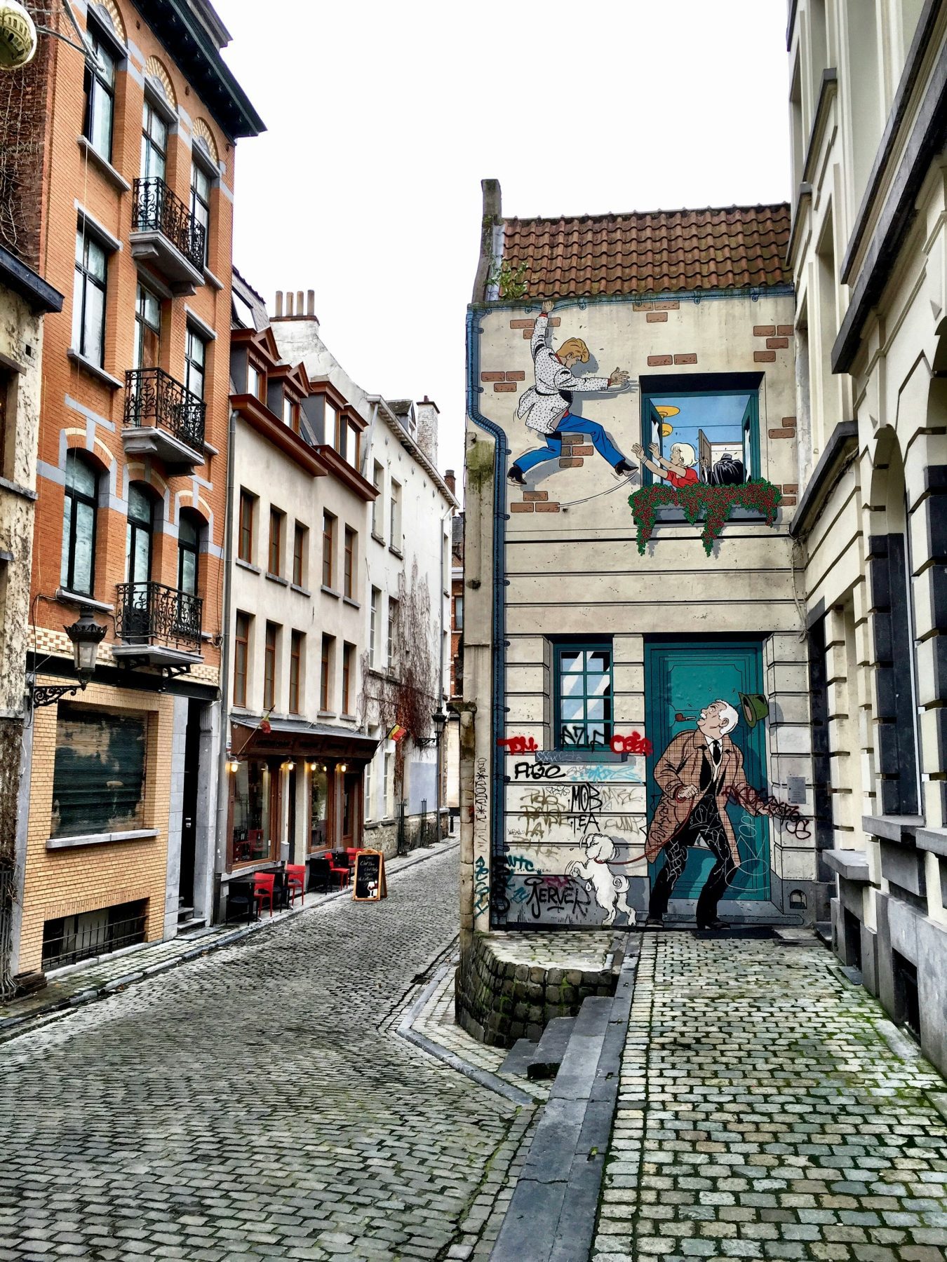 Een straat in Brussel.