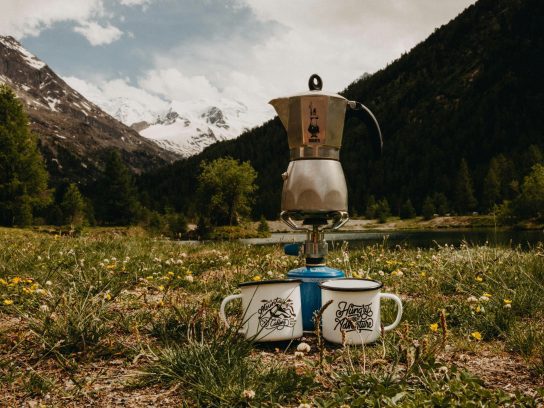 koffie zetten in the outdoors