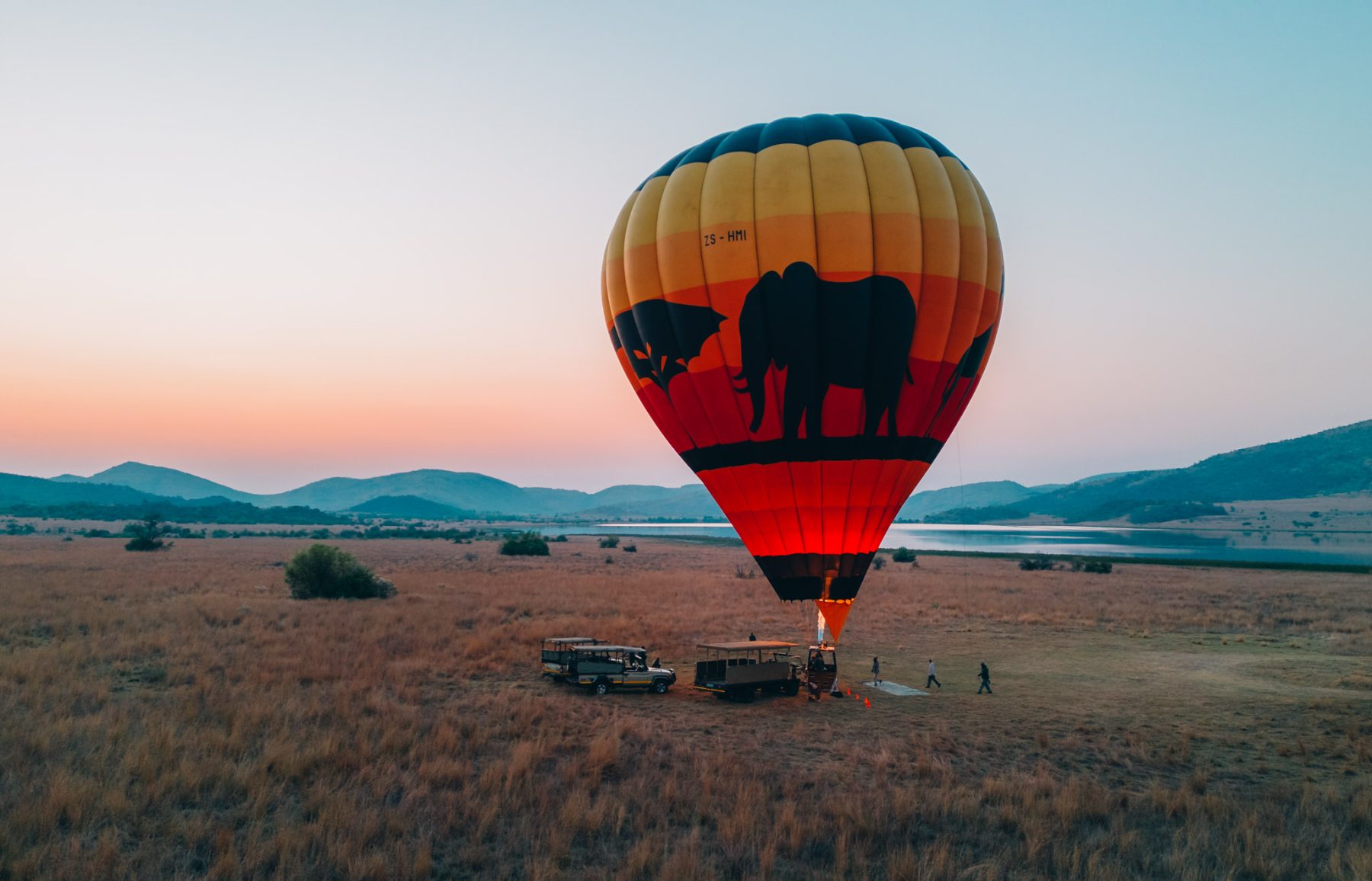 Zuid-Afrika natuur luchtballon game drive